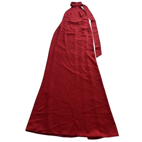 LPA Raveena Halter Scarf Maxi Dress in Cherry Red - Picture 1 of 5